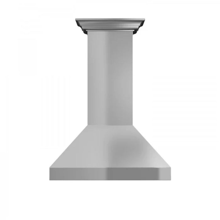 ZLINE 30", 36", 42", 48", and 60" Professional Convertible Vent Wall Mount Range Hoods with Crown Molding in Stainless Steel