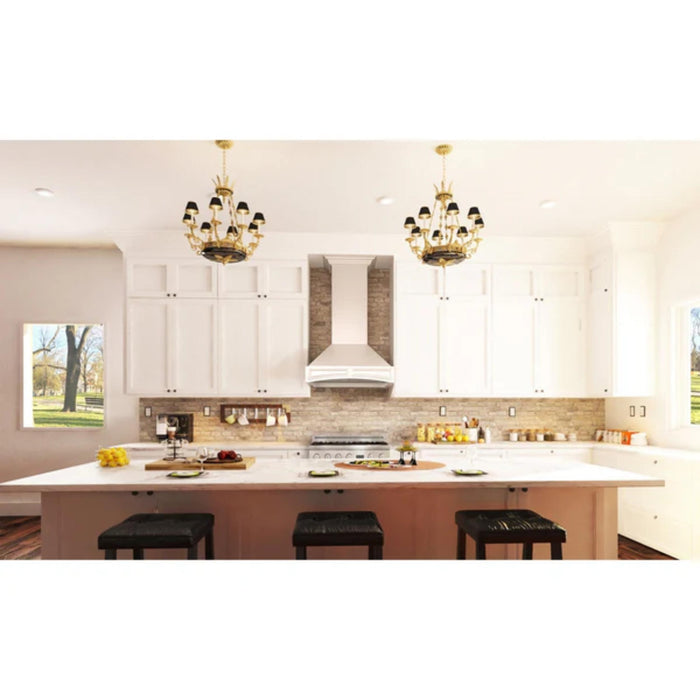 ZLINE 30" & 36" Wooden Wall Mount Range Hoods with Dual Remote Blower in Cottage White