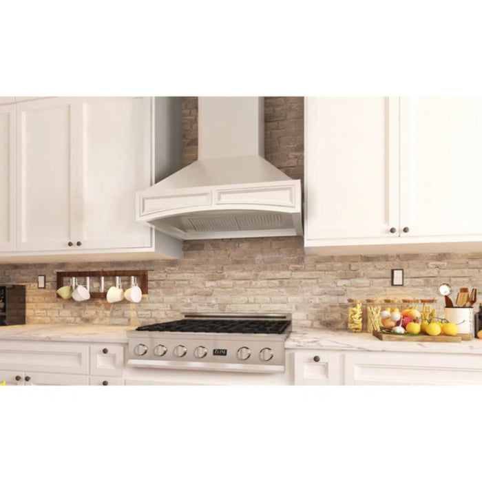 ZLINE 30" & 36" Wooden Wall Mount Range Hoods with Single Remote Blower in Cottage White